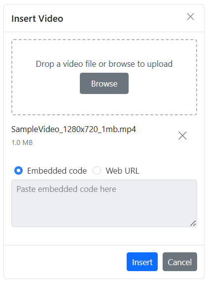 React Rich Text Editor Video delete